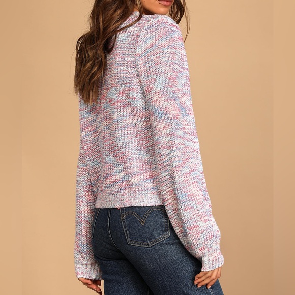 LULU’S White Multi Bright & Cozy Chunky Knit Button Up Cardigan Sweater - Picture 3 of 15